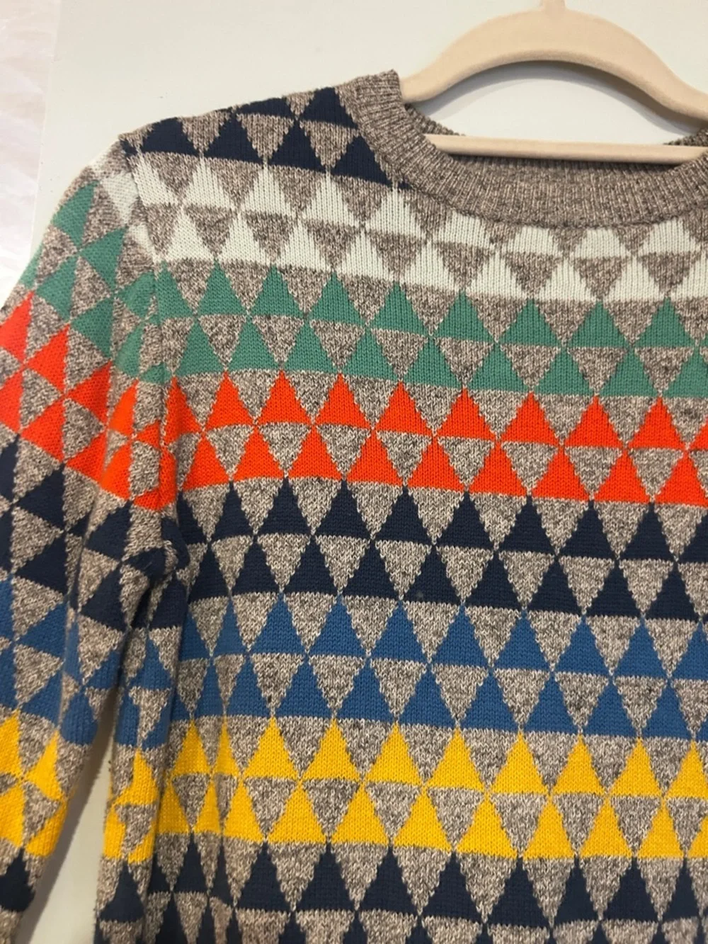 GAP Kids Multicolor Geometric Triangle Crewneck Sweater